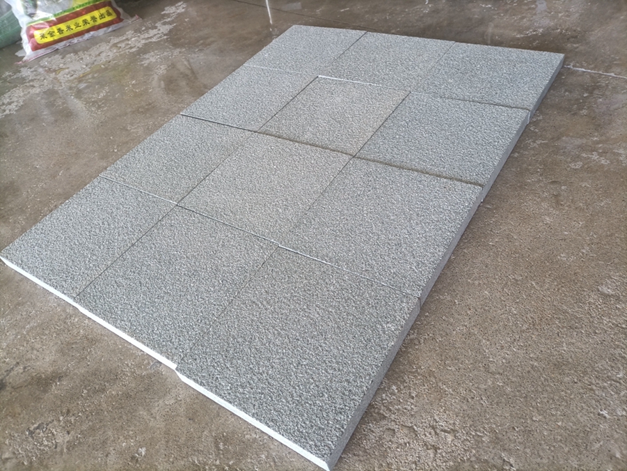 G612 Fujian Green Grannite Stone Cobblestone 200x200x25mm bushhammered finished for exterior floorin